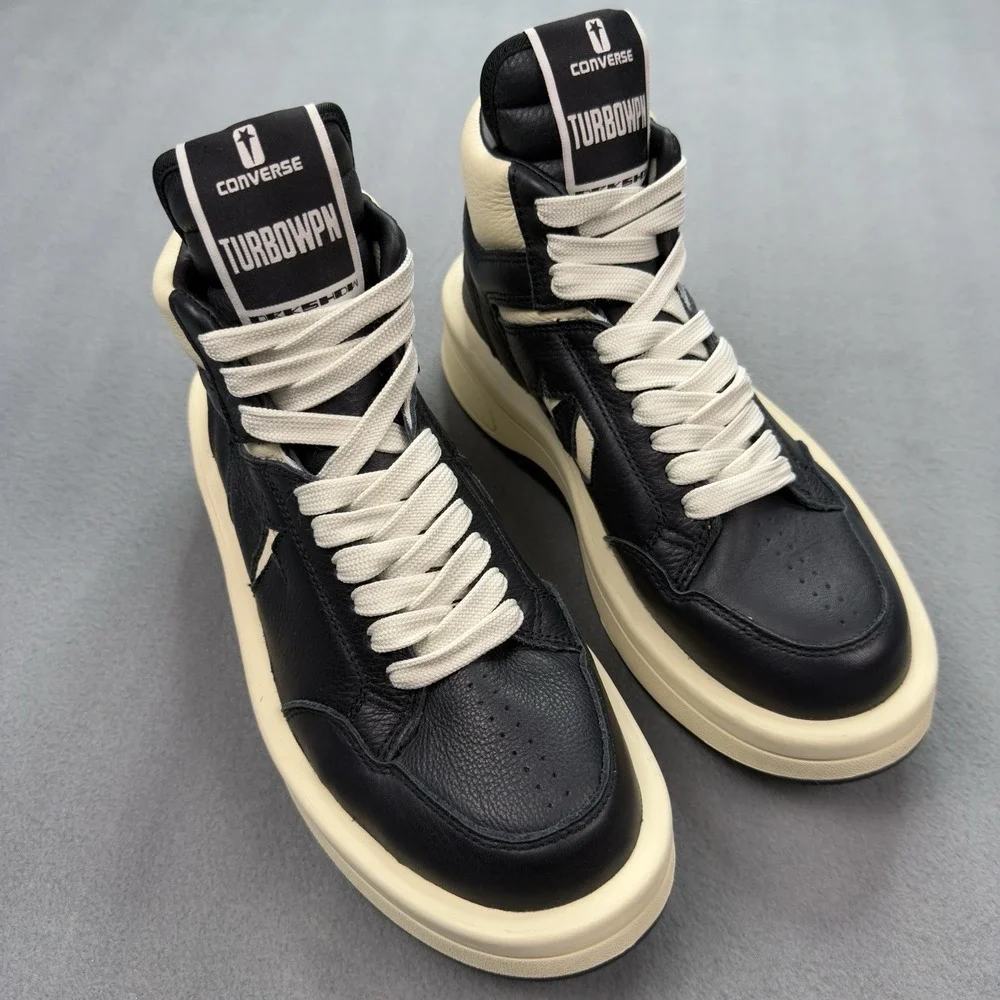 Converse Rick Owens DRKSHDW TURBOWPN Mid Black White Size 8 Womens A03945C